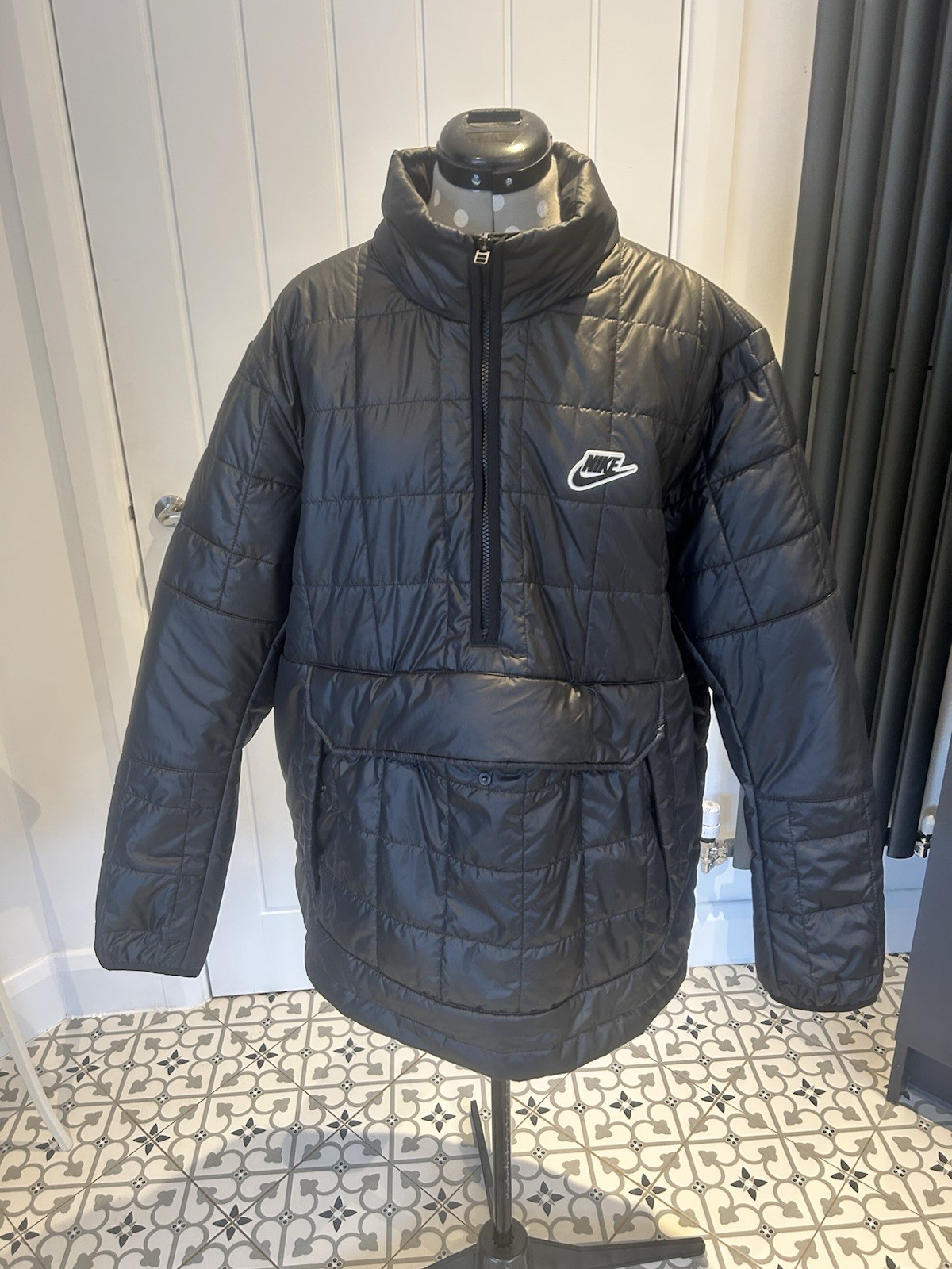 Black Nike Sportswear NSW Men’s Anorak Jacket 1/2 Zip Amazing Condition XL Rare image 2
