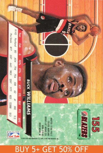 1992-93 Ultra #155 Buck Williams Portland Trail Blazers Basketball - Picture 2 of 2
