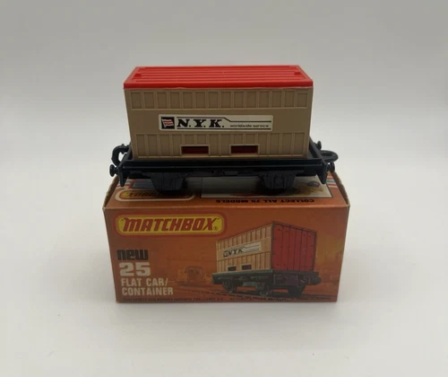 Vintage Matchbox Superfast New 25 Flat Car/Container NYK In Original Box 1977