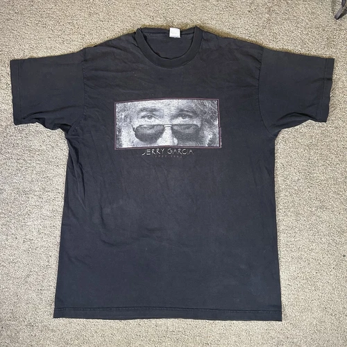 Rare Vintage Jerry Garcia Memorial Black Band Tee Conce 1990s vintage concert t-shirt, vintage, size XL, single stitch, B+ condition