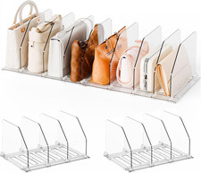 2 Pack Acrylic Purse Organizer, Adjustable Clear Shelf Dividers for Handbags, Bo