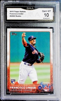 2015 Topps Update #US82 Francisco Lindor Indians RC Rookie Card GMA 10 GEM MINT