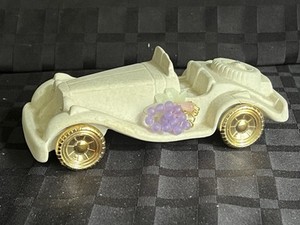 Authentic Vintage Rolando Porcelain Classic Car w/ Decorated Grapes & Gold Plated Wheels