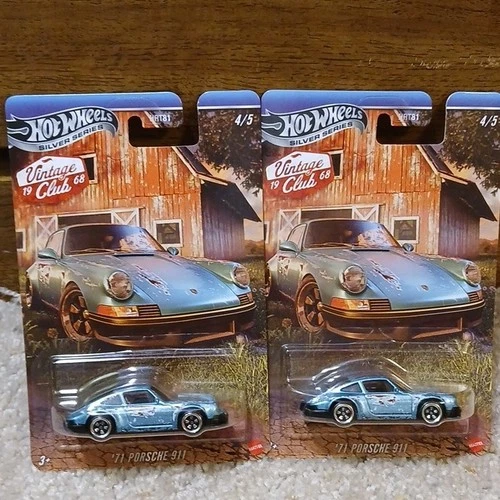 Hot Wheels Porsche 911 Silver Series Vintage Club 68 Blue 1:64 1971 Diecast