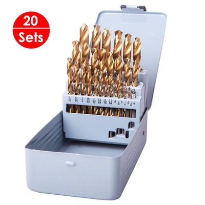 20X 29PCS Drill Bits Set HSS Titanium Twist Metal Tools Multi-Bits Wholesale