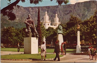 J.C. Smuts Statue Cape Town Botanical Gardens South Africa Chrome Postcard