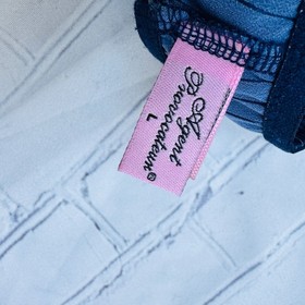 vtg AGENT PROVOCATEUR Blue PINSTRIPE Cardini PinUp Nikita Bra Set Gangster 34C L