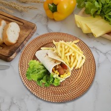 Runder Rattan-Ladeteller, Rattan-Obsttablett, Theke, Couchtisch, Badezimmer,