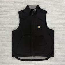 Carhartt Washed Duck Loose Fit Sherpa-Lined men’s black Gilet Vest Size M
