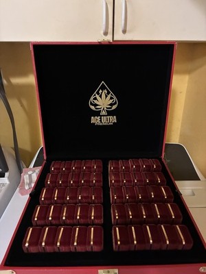 Ace Ultra Premium Case. Great for Jewelry. 100 Boxes In 2 Trays. Brand New. Red.