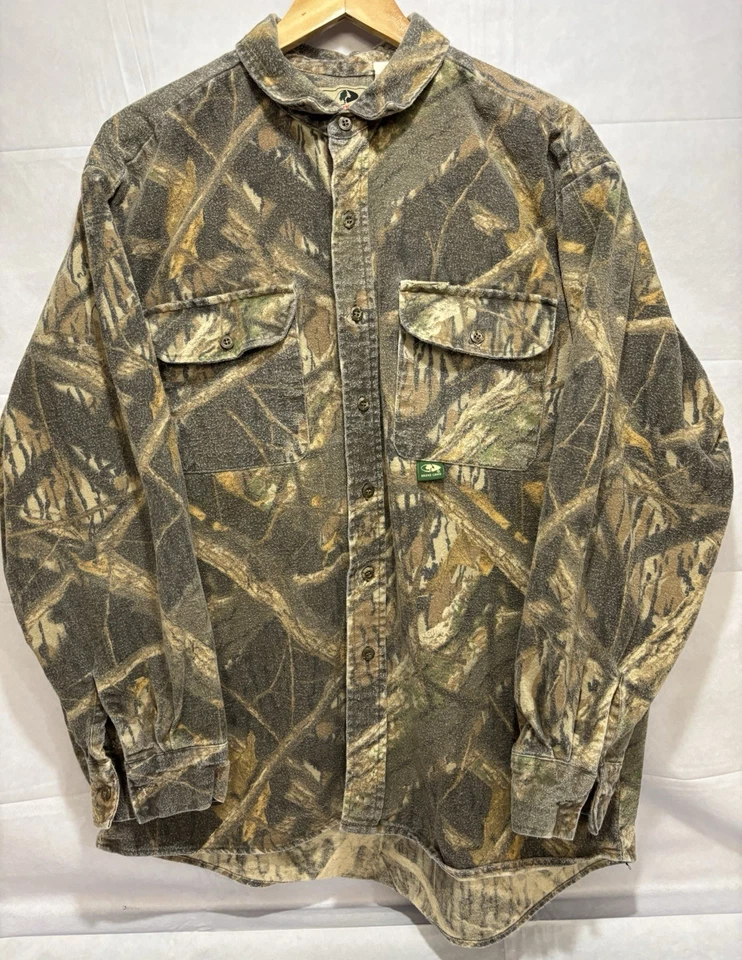 Mossy Oak Shirt Men’s XL Treestand Camo Hunting 80s RARE USA Button Vintage - Image 2 of 4