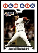2008 Topps Josh Beckett Boston Red Sox #217