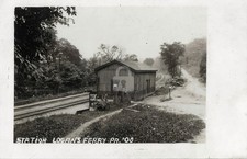 Logans Ferry PA Railroad Train Depot Station Allegheny Valley RPPC Postal COPIA