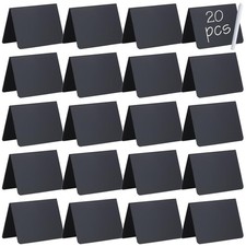 20 Pack 4"x3" Mini Chalkboard Signs for Food Buffet Party, Mini, Black