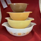Vintage Pyrex Town & Country Cinderella  Nesting/ Mixing Bowls (Set of 4)
