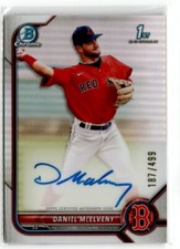 2022 Bowman Chrome Prospect Autographs Refractor Daniel McElveny /499 #CPA-DMY