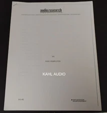 Audio Research PH1 phono preamp - manual. $5 only!