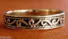 925 STERLING SILVER DAINTY 4mm SCROLL BAND RING - select your size
