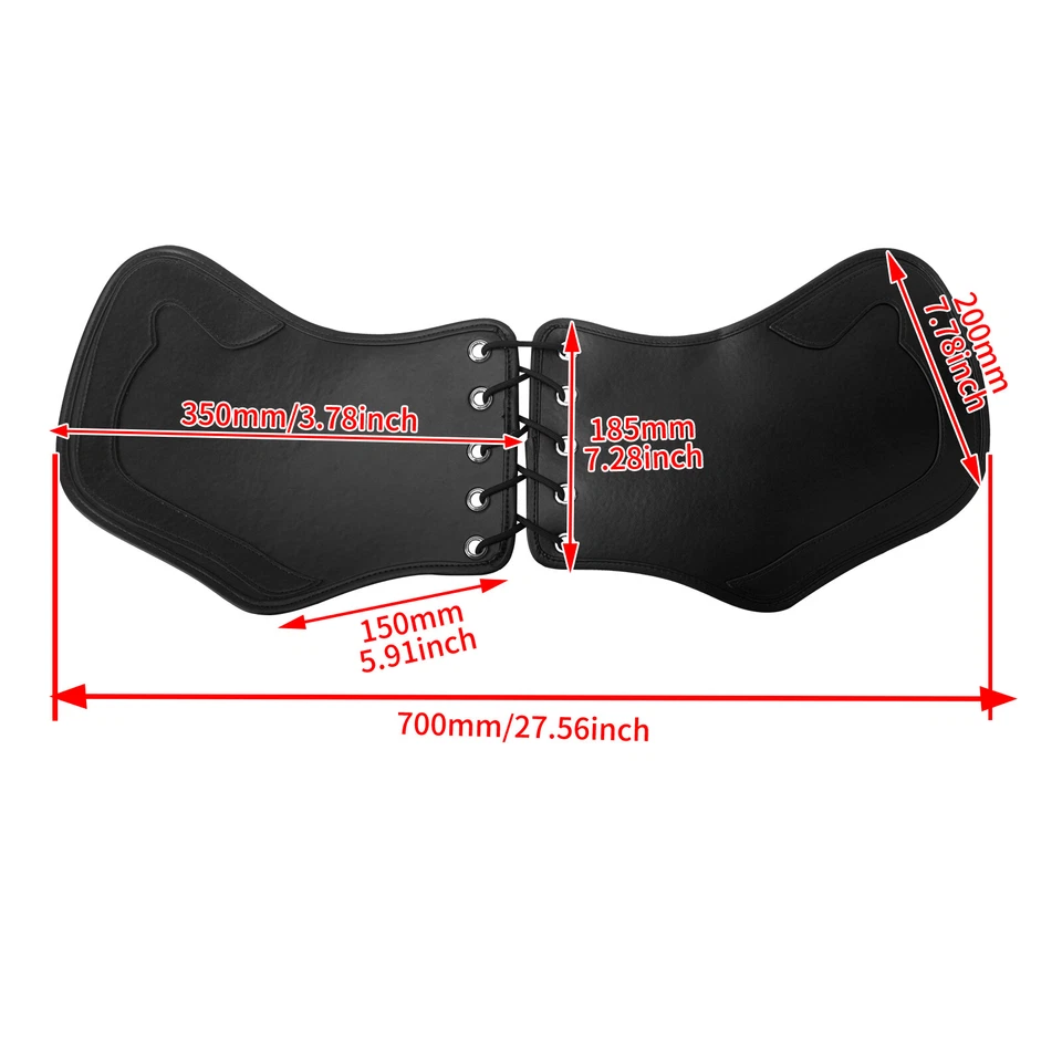 Deflector protector térmico universal de cuero negro apto para Harley Dyna Honda Foto 3 de 4