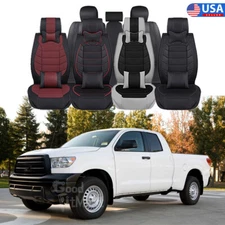 Car Seat Cover Full Set 5-Seat Leather Cushion Custom For Toyota Tundra Crew Cab