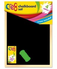 Chalkboard Set with Eraser And Chalk Art Fun Kids Drawing Gift Dry Wipe Message