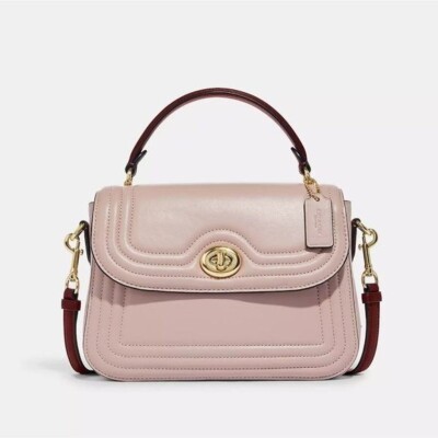 COACH Marlie Top Handle Satchel Colorblock Border Quilting