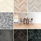 Tiled Effect Vinyl Flooring Roll Lino Stone Slate Tiles Bathroom Kitchen Cheap