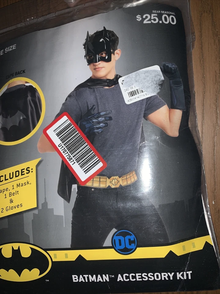 NUEVO EN PAQUETE NUEVO DC Batman Hombre Halloween Disfraz Accesorio Kit Talla Única Foto 3 de 4