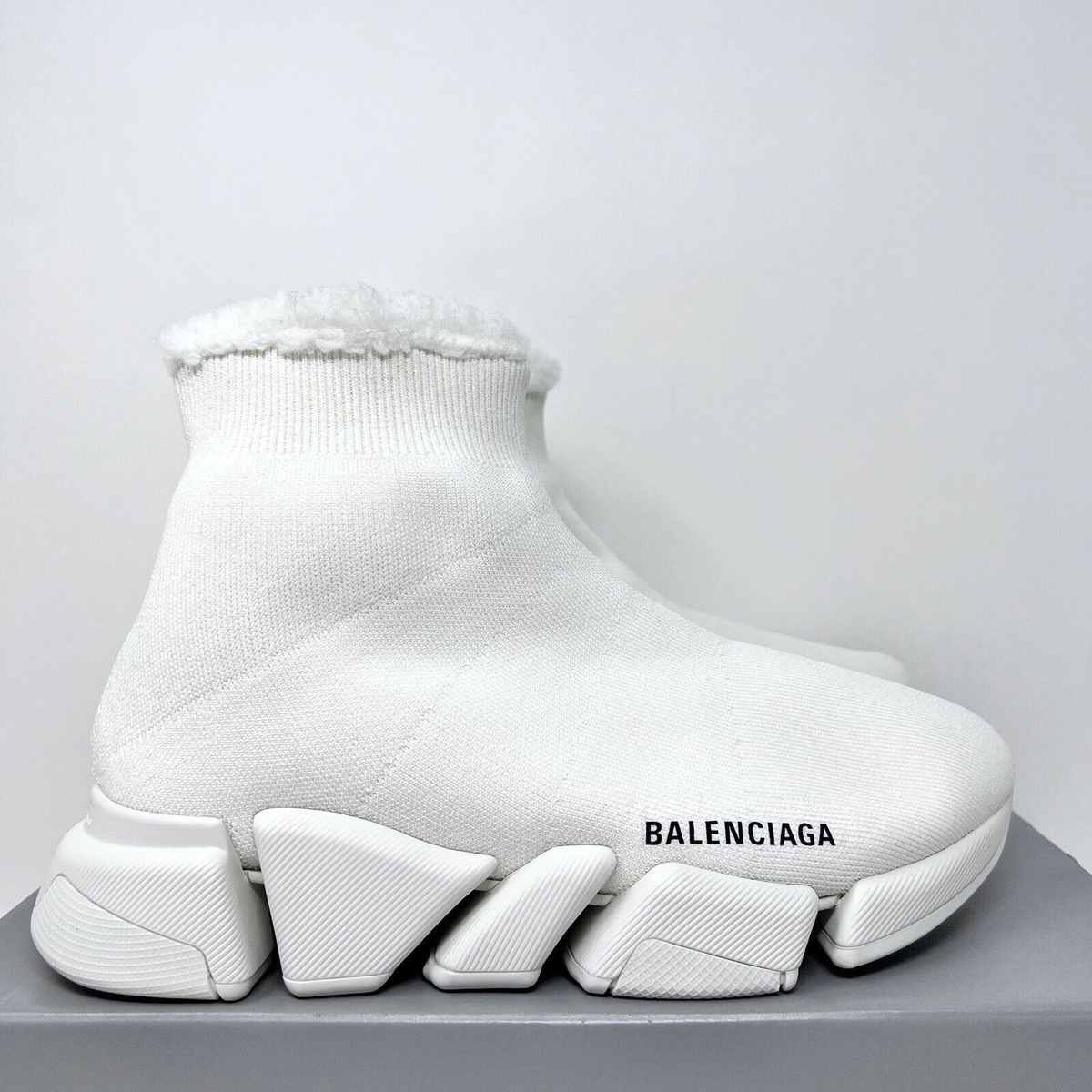 Balenciaga Speed 2.0 LT Women's Knit Fur Lines Sneakers Size Balenciaga Speed 2.0 LT Women's Knit Fur Lines Sneakers Size