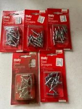 5-pack lot (70 total) Vintage Emhart Molly 1" Steel Drive pins NR410 Drivepins