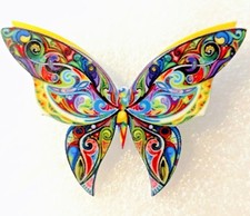 Butterfly Moth Multicolor Flat Acrylic Pin Brooch Jewelry
