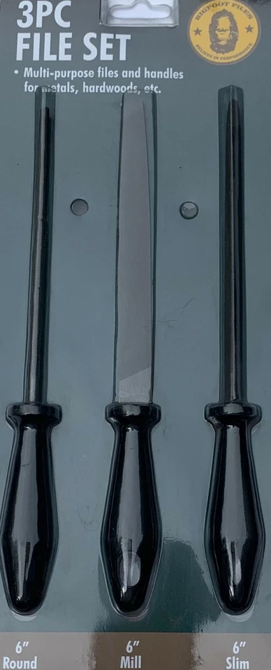 BIGFOOT- 3 Piece File Set With Handles. 6 INCH Round MILL SLIM - FREE SHIPPING!! - Image 3 of 4