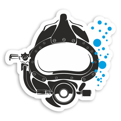 2 x Scuba Diver Stickers - Car Bike Helmet Decal Diving Bell Mask Gift ...