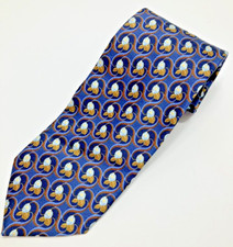 Ermenegildo Zegna Mens 100 Silk Blue Floral Pattern Necktie Tie 3.75W 57L