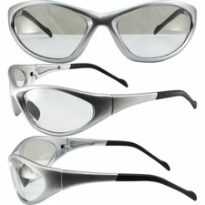 Relfex Wrap Around Safety Glasses Clear UV400 Lens by Global Vision