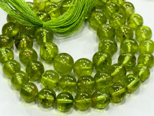 BEADS PERIDOT ROUND SMOOTH 6-6.5 MM GEMSTONE BEADS 1 STRANDS 13 INCH