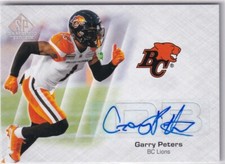 2023 Upper Deck CFL SP Game Used Garry Peters Auto