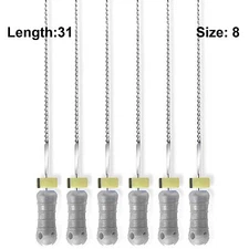 Sky Choice K-Files - 31 mm Length, Size 08 Gray with Rubber Stopper 6/Pkg