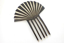 Vintage Art Deco Celluloid Two Tone Haircomb Large Fan Shape 5.5"