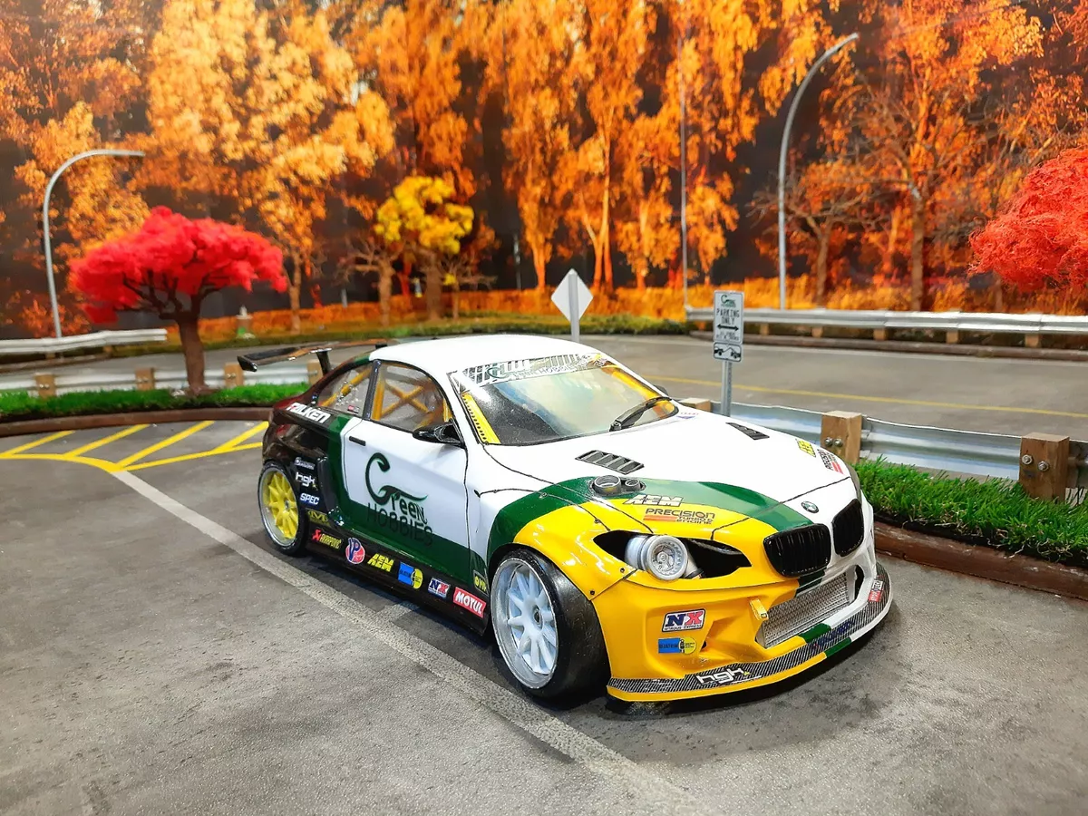 RC 1 10 BMW M2 F22 GREEN HOBBIES DRIFT TEAM CAR CUSTOM PAINTED