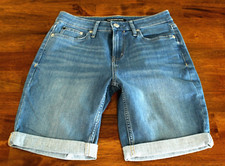 Vintage Calvin Klein Size 6 Shorts Denim New Stretch Medium Wash Blue Inseam 8"
