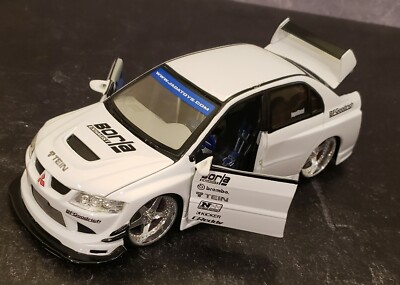 Jada Toys Mitsubishi Lancer EVO Import Racer White 1:24 #50390-9