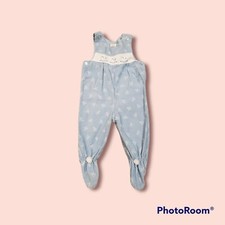 Vintage blue boy overall horse printed sz 6 9 months