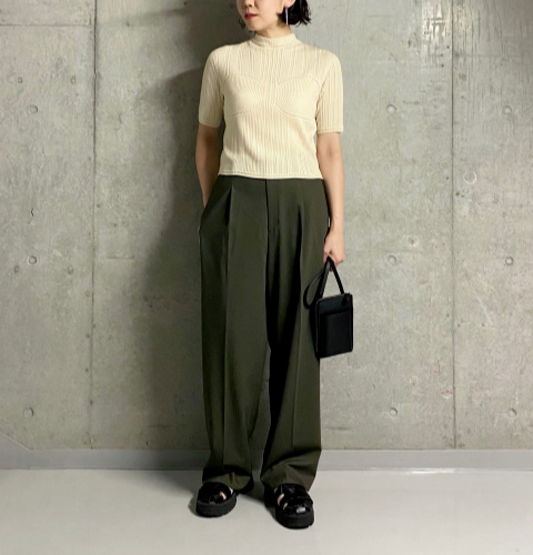 Mame Kurogouchi Uniqlo Women 3D Knit Mesh Half-Sleeve Sweater
