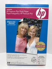 HP Premium Plus Photo Paper Soft Gloss 4x6 - New 100-Sheet Pack for Inkjet