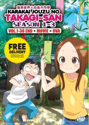 DVD Anime Karakai Jouzu no Takagi-san Season 1-3 Vol. 1-36 End + Movie + OVA