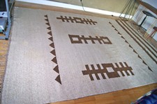 großer Teppich, Vintage, Wolle, Flachgewebe, 70er Jahre, 2,43 m x 3,53 m