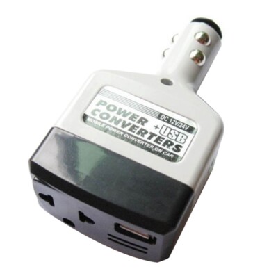 Car Inverter DC 12V/24V to AC 220V Voltage Inverter with USB Plug Indicator Lamp
