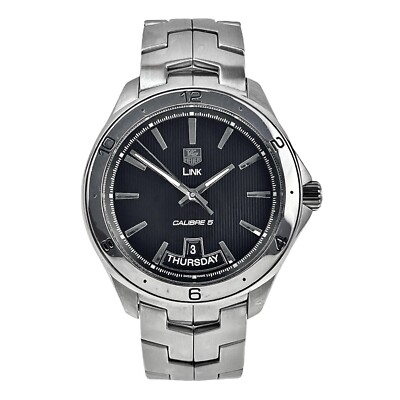 Tag Heuer Link WAT2010 Day Date Steel 42MM Men's Automatic Watch