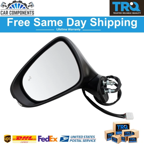 TRQ New Side View Mirror Memory Blind Spot Driver Side For 2013-15 Lexus ES300h